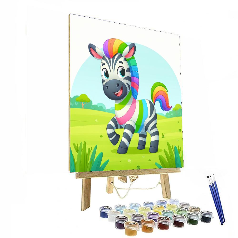 Funky Zebra Painting By Numbers Kit