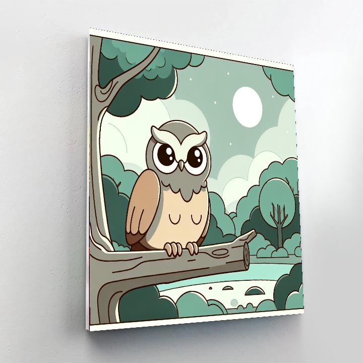 Wise Little Owl Painting Number Kit