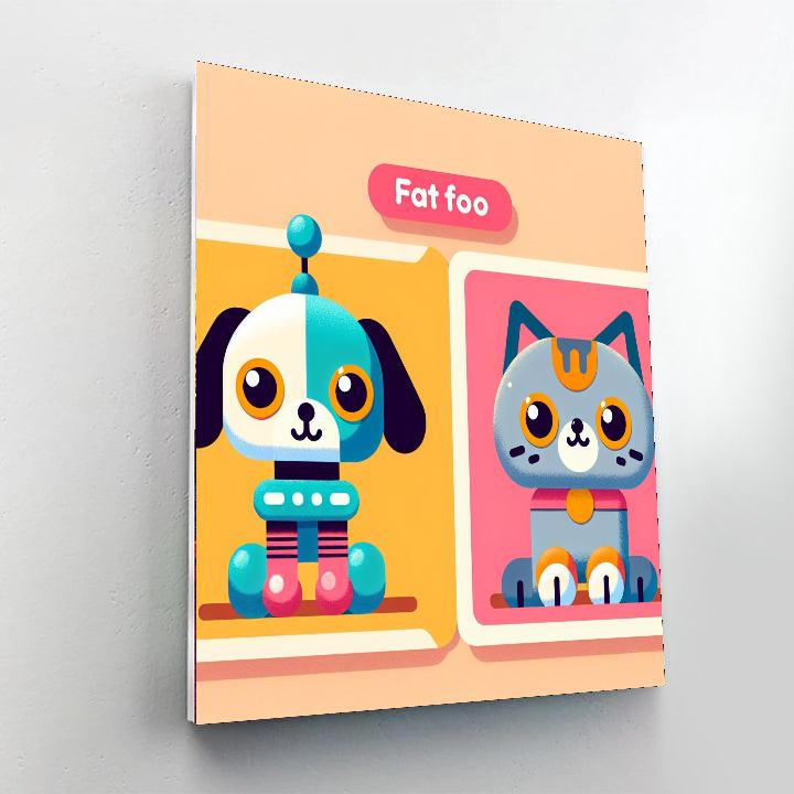 Cheery Robot Animals Paint By Numbers Art