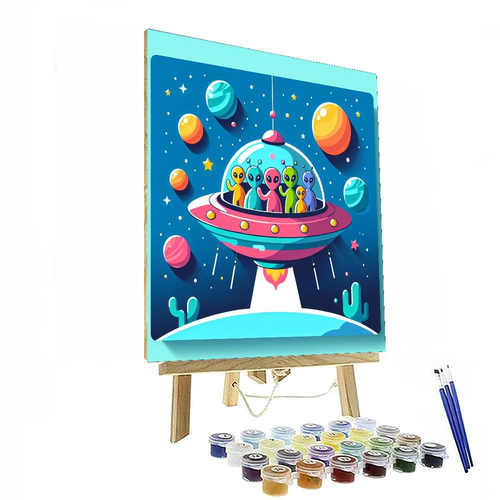 Alien Space Encounter Painting Number Kit
