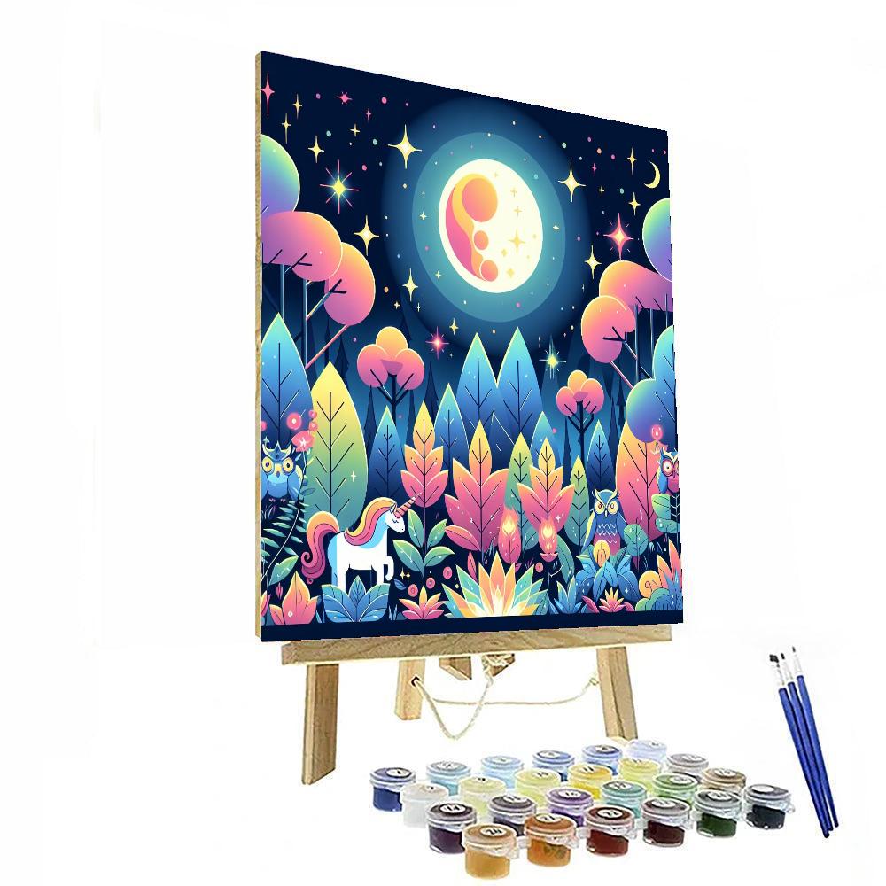 Mystical Moonlight Forest Paint By Numbers