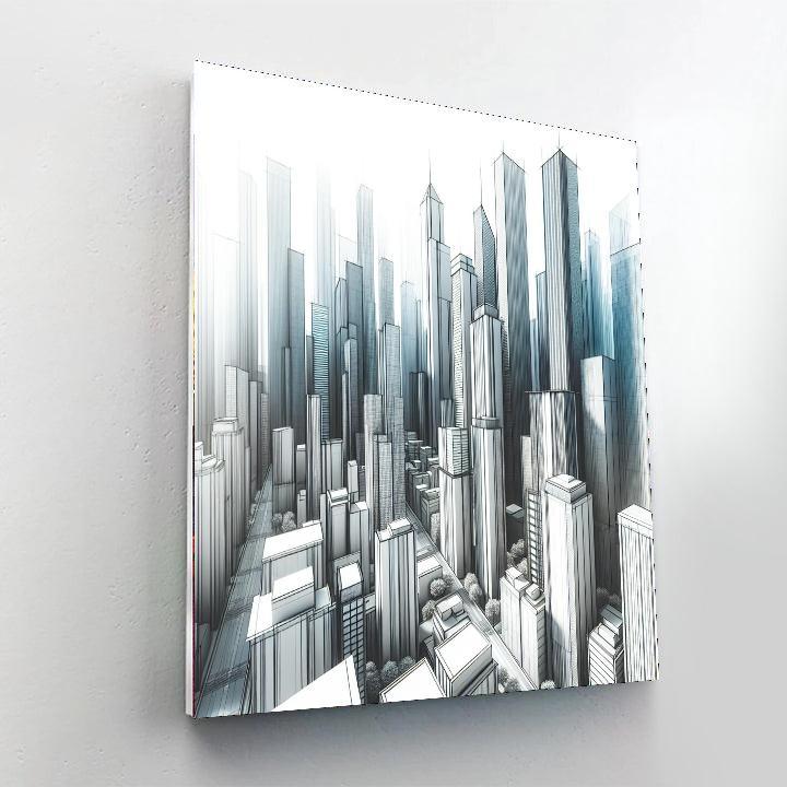 Chic Urban Skyline Number Painting