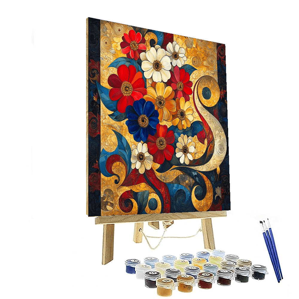 Gustav Klimt Inspired The Floral Symphony  Paint By Color