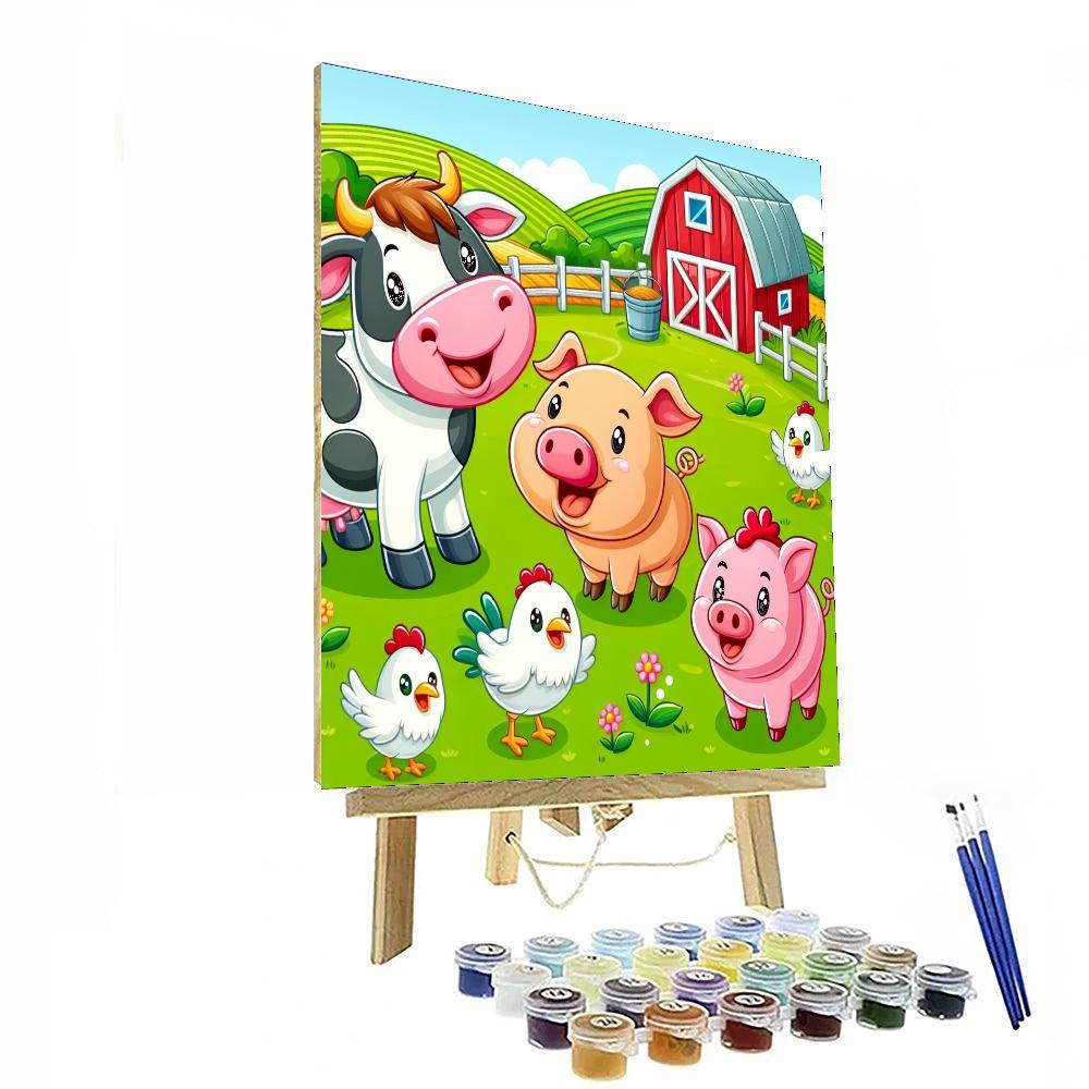 Animal Friends On The Farm Paint By Number