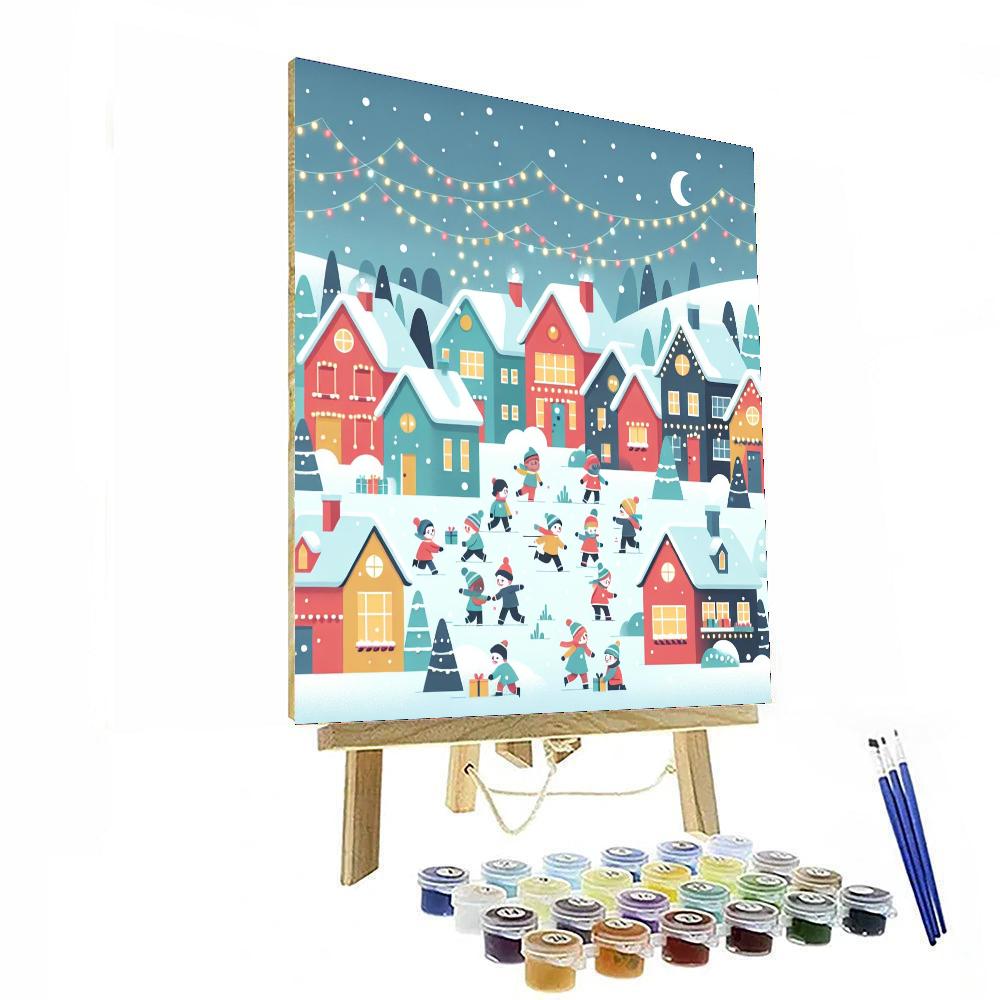 Winter Village Celebration Paint By Numbers Art