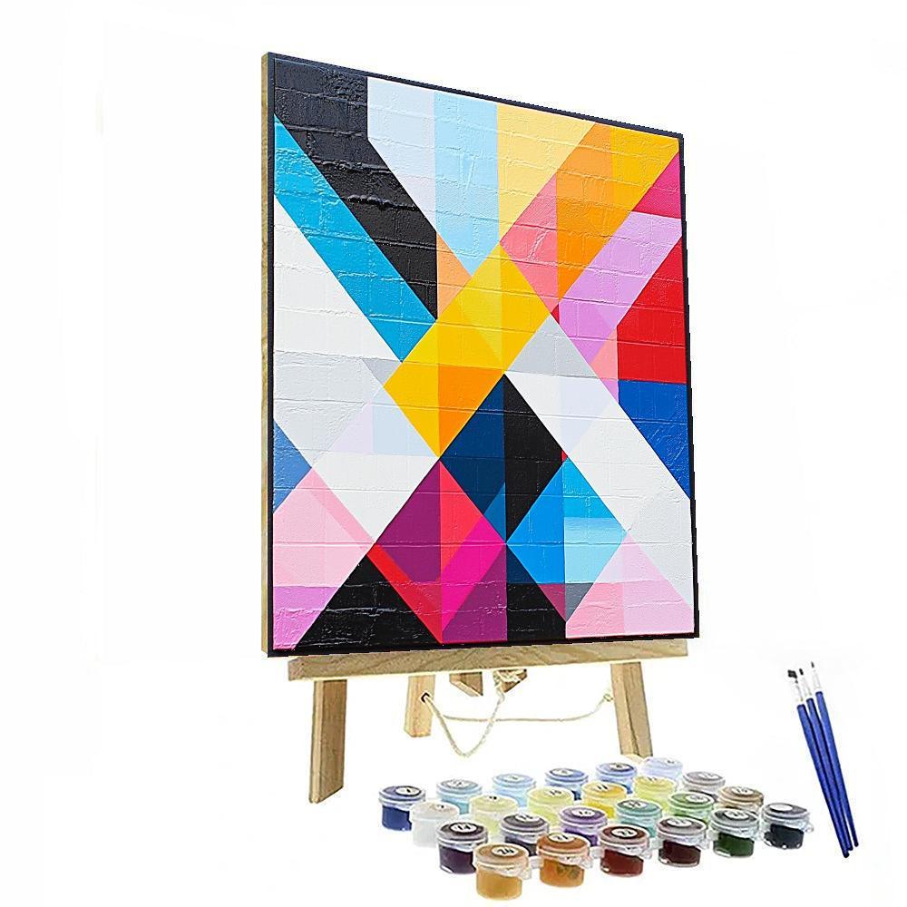 Bridget Riley Inspired Contemporary Geometric Vibrance  Paint By Numbers Kits
