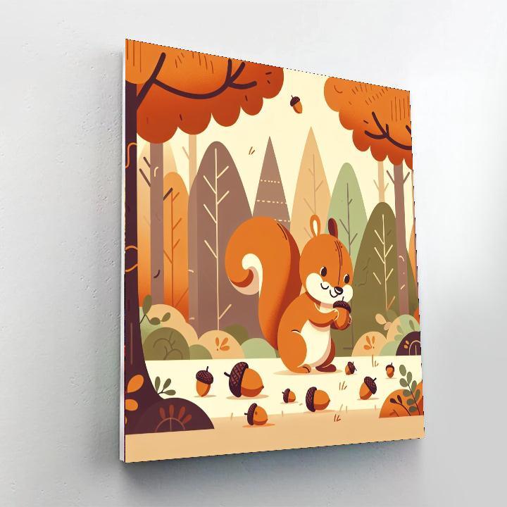 Mischievous Squirrel Antics Painting By Numbers Kit