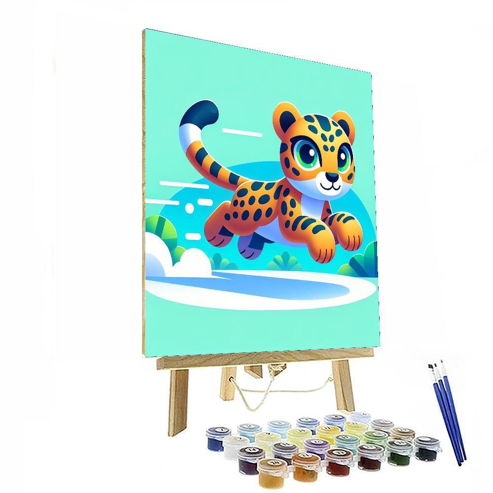 Leaping Leopard Painting By Numbers Kit