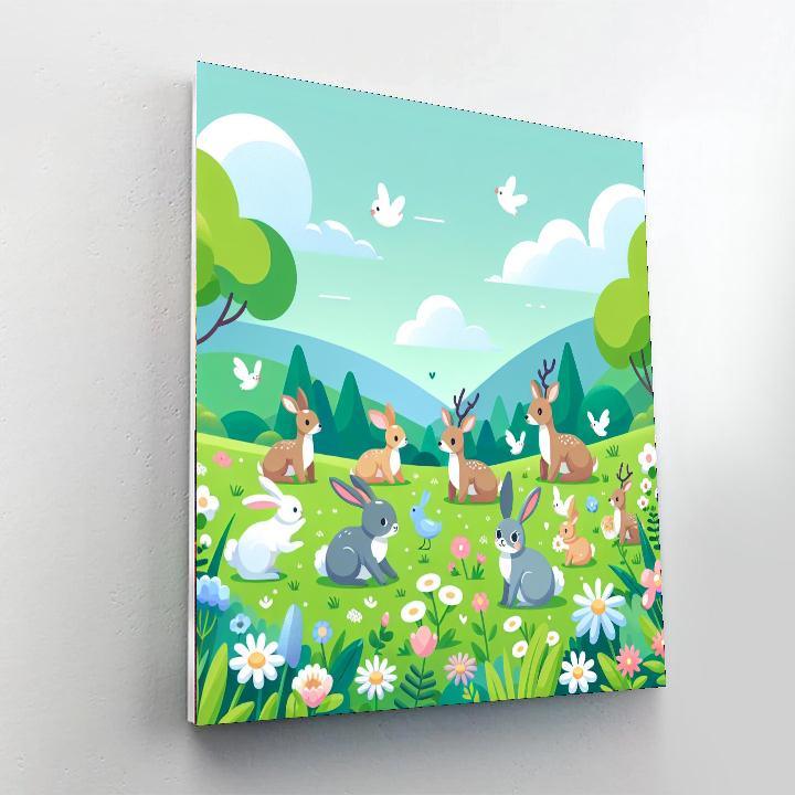 Animal Friends In The Meadow Paint By Number