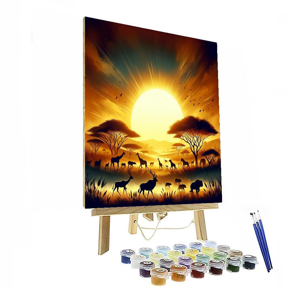 Majestic Savannah Sunrise Paint By Numbers Art