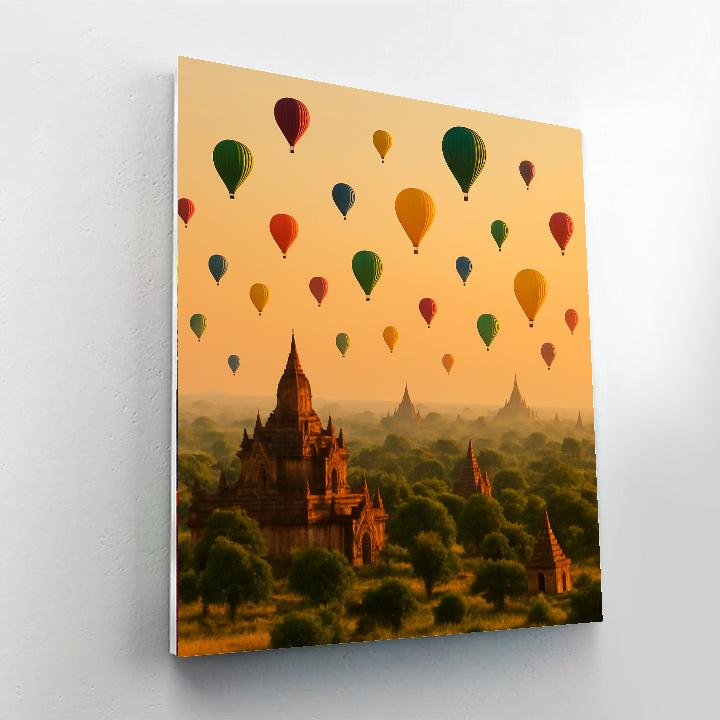 Ballooning Around Bagan - Myanmar Painting Number Kit