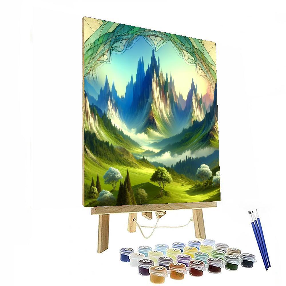 Fantasy Mountain Retreat Paint By Color