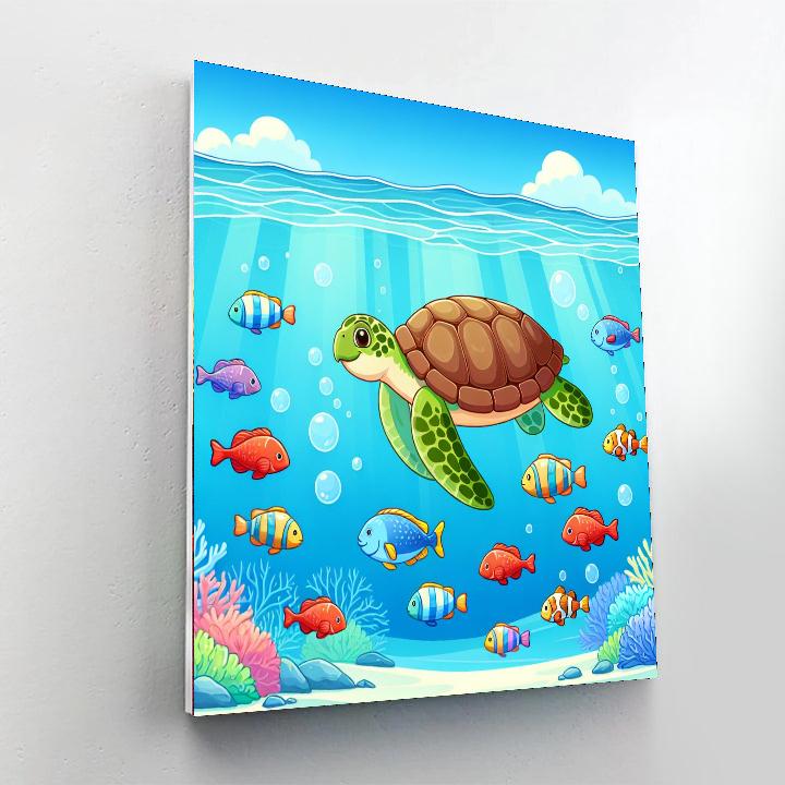 Sea Turtle's Ocean Odyssey Painting By Numbers Kit