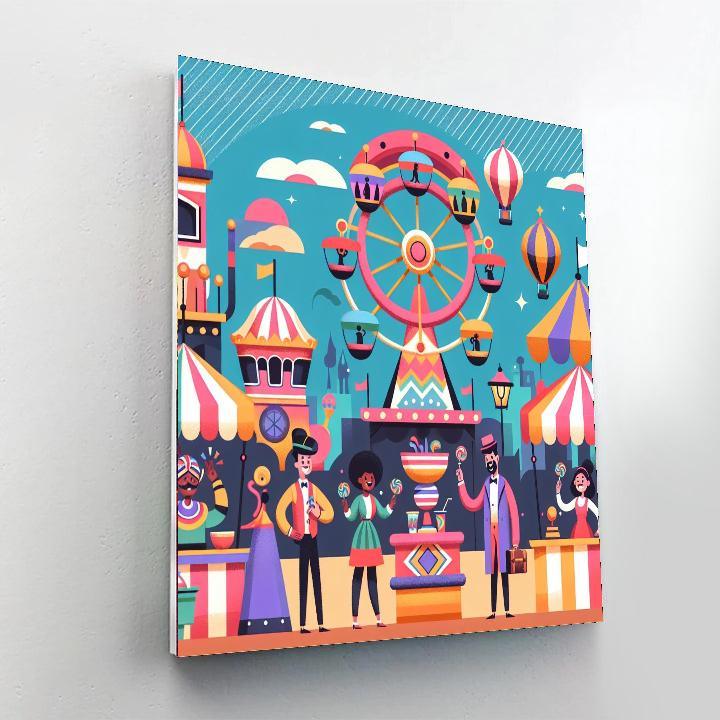 Whimsical Fairground Number Painting