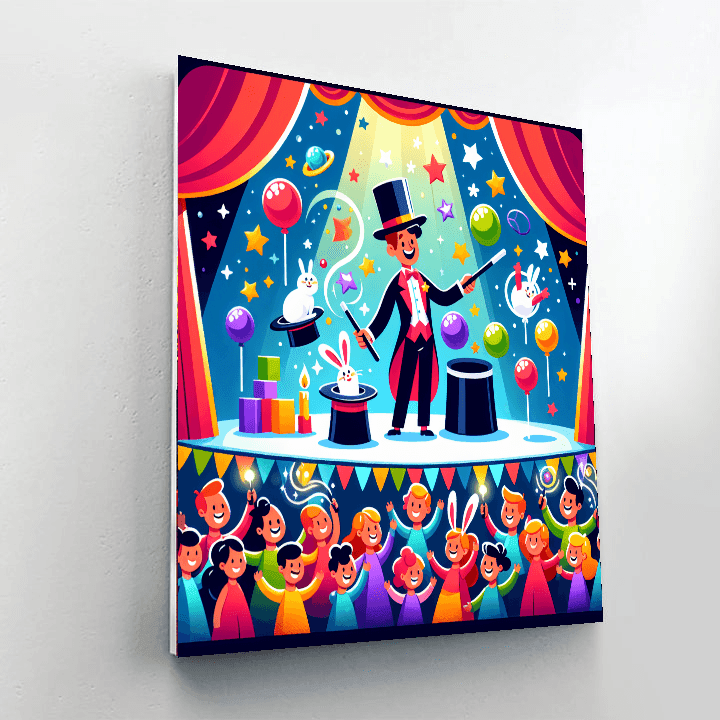 Vibrant Magic Show Number Painting