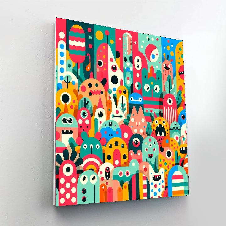 Kaleidoscope Creatures Number Painting