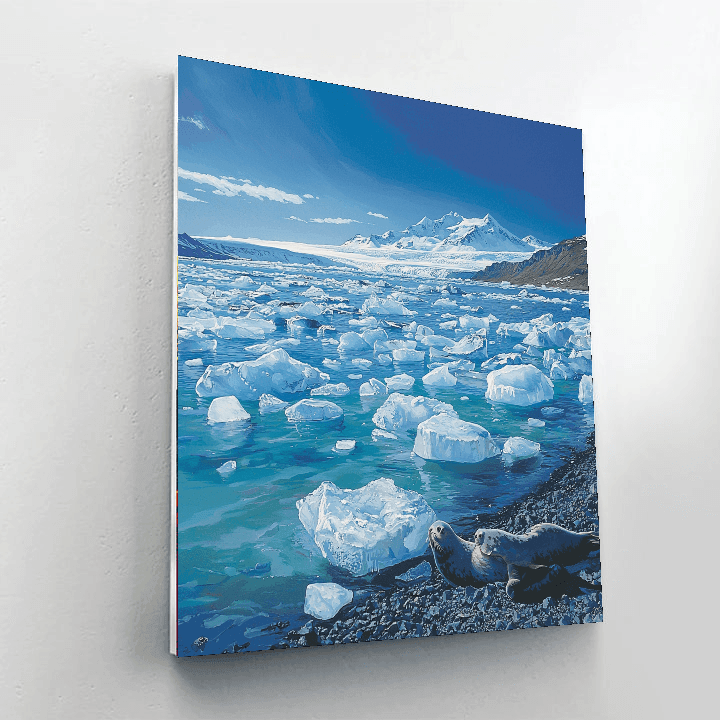 Jokulsarlon Glacier Lagoon - South Iceland Numbered Painting Kits