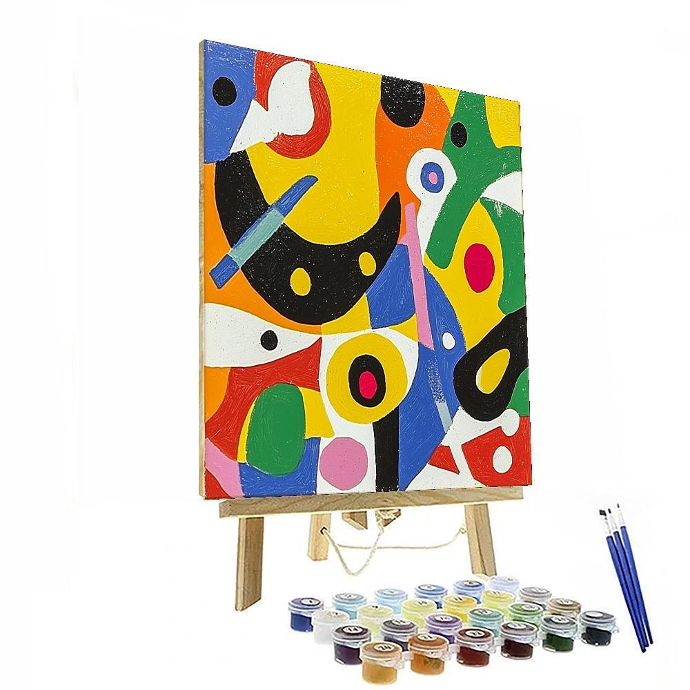 Joan Miró Inspired Playful Dynamics  Number Painting