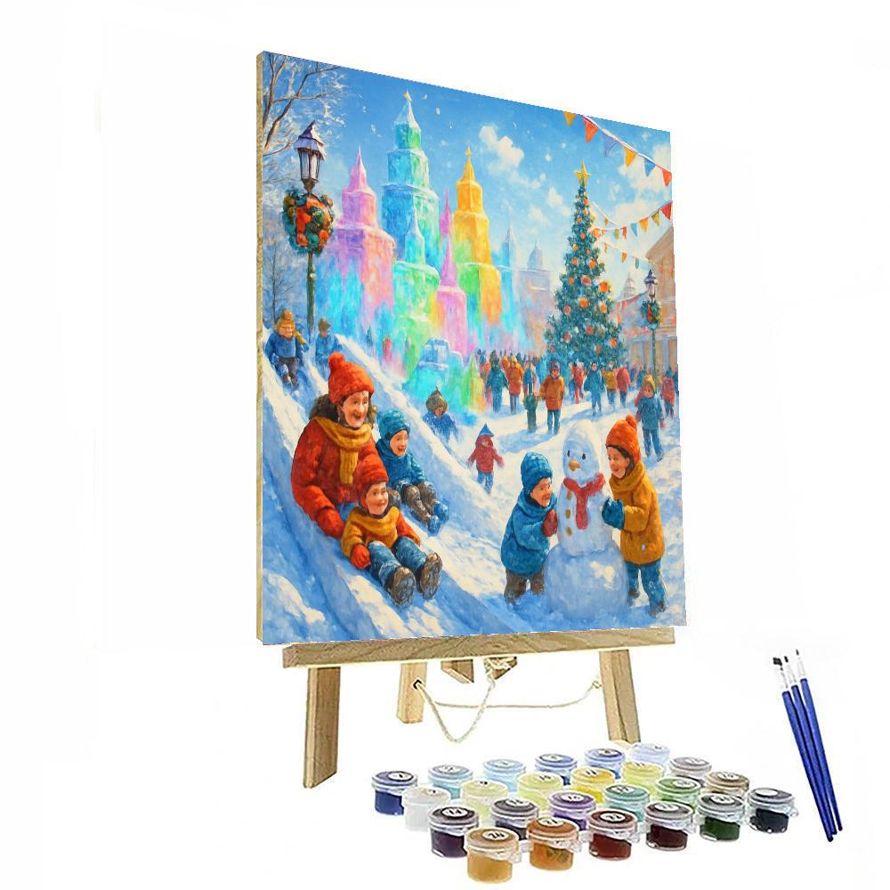 Snow And Ice Festival - Quebec, Canada Number Painting