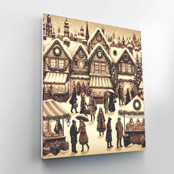Vintage Winter Market Painting By Numbers Kit
