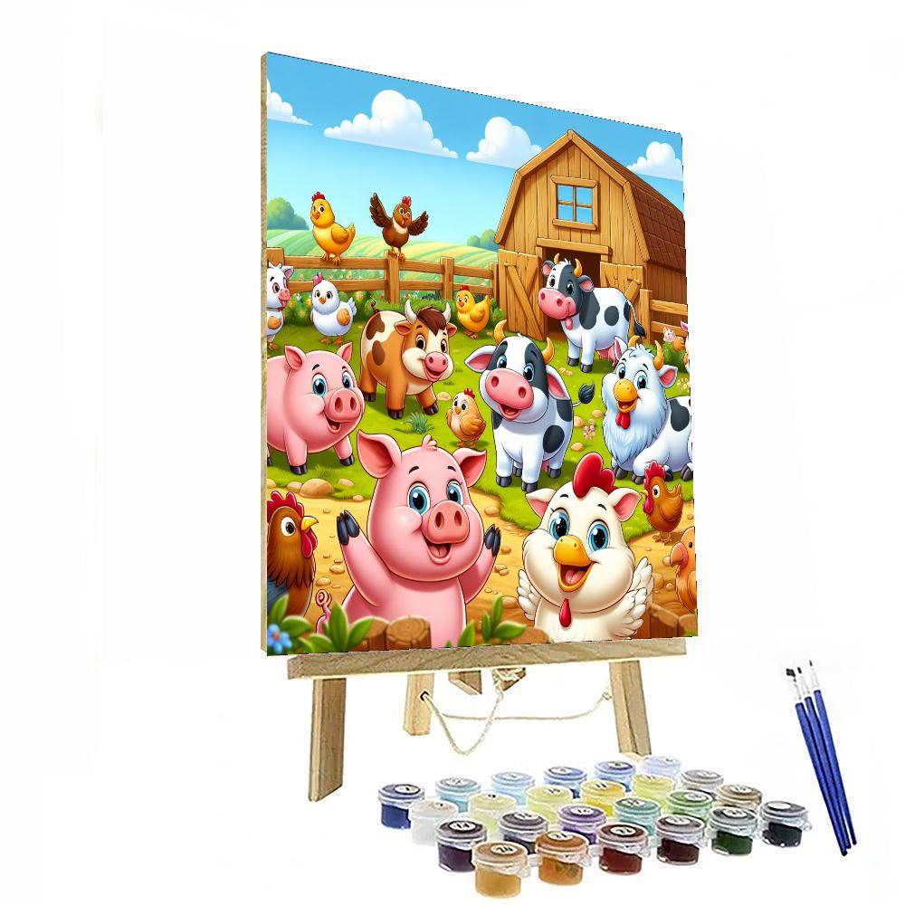 Fantastic Farmyard Frolic Number Painting