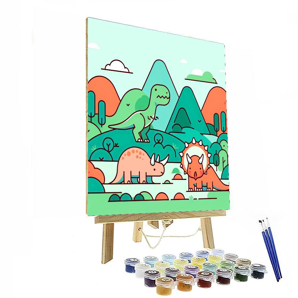 Dinosaur Valley Exploration Paint By Numbers Art