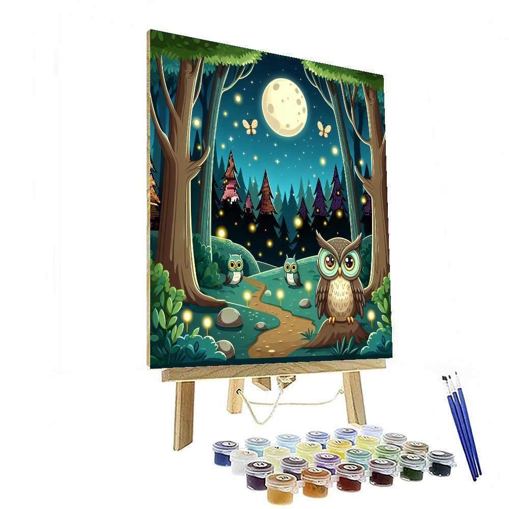 Enchanted Night Forest Painting By Numbers Kit