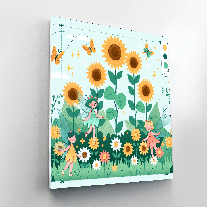 Sunflower Fairy Garden Painting By Numbers Kit