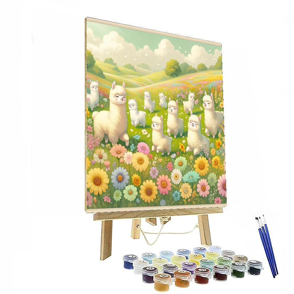 Charming Alpaca Meadow Paint By Numbers
