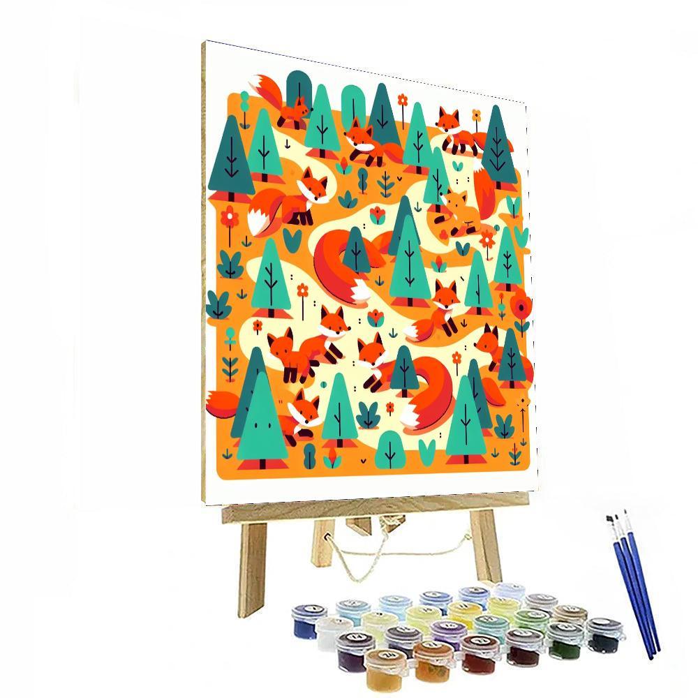 Friendly Foxes Numbered Painting Kits