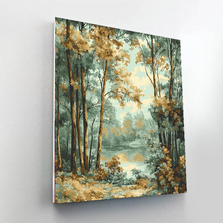 Michelangelo Inspired Serene Forest Whisper  Paint By Color