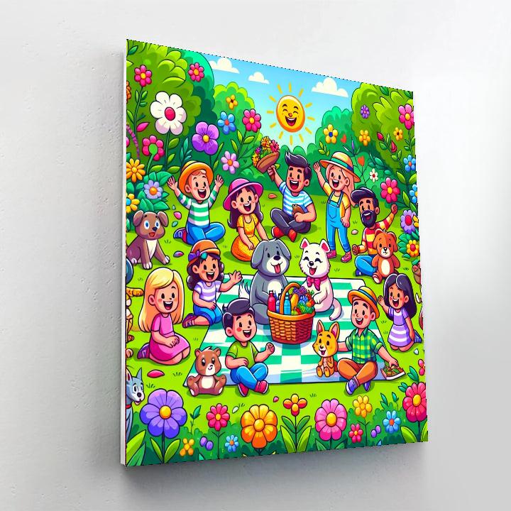 Joyful Picnic In The Garden DIY Paint By Numbers