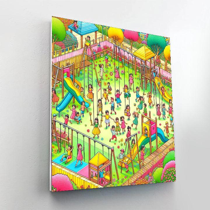 Joyful Children At Play Paint By Numbers Art