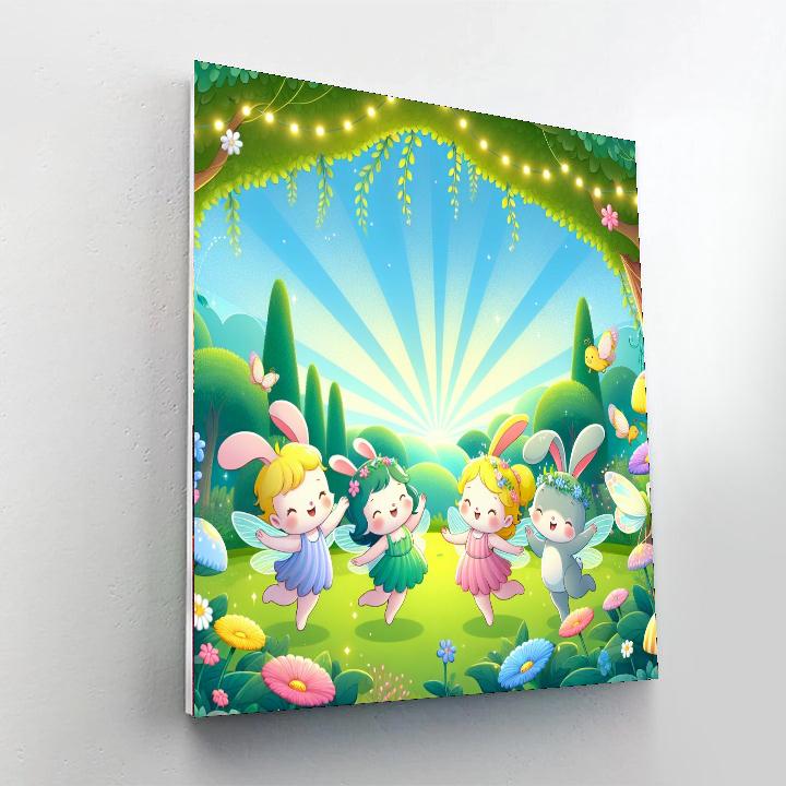 Magical Garden Frolic Paint By Numbers Art