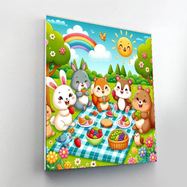Animal Friends' Summer Picnic Paint By Number