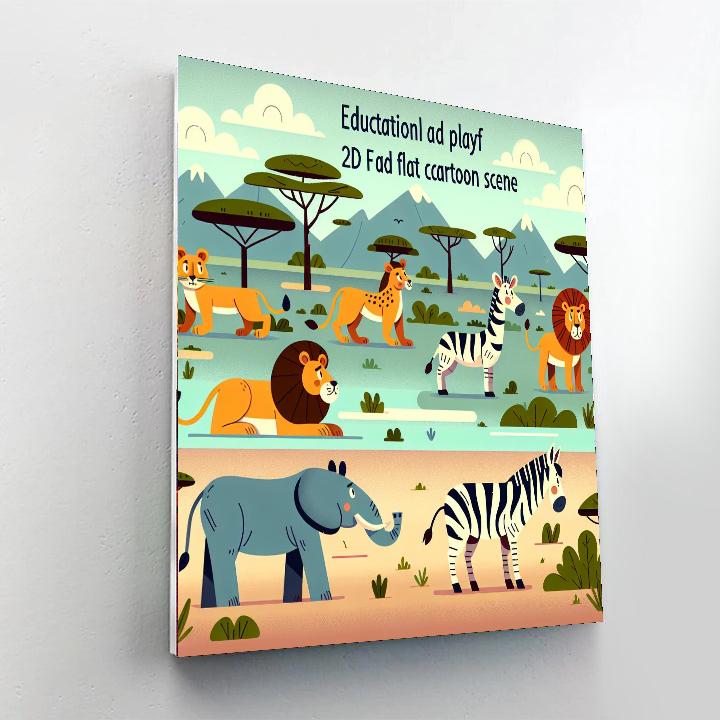 Safari Wildlife Exploration Painting Number Kit