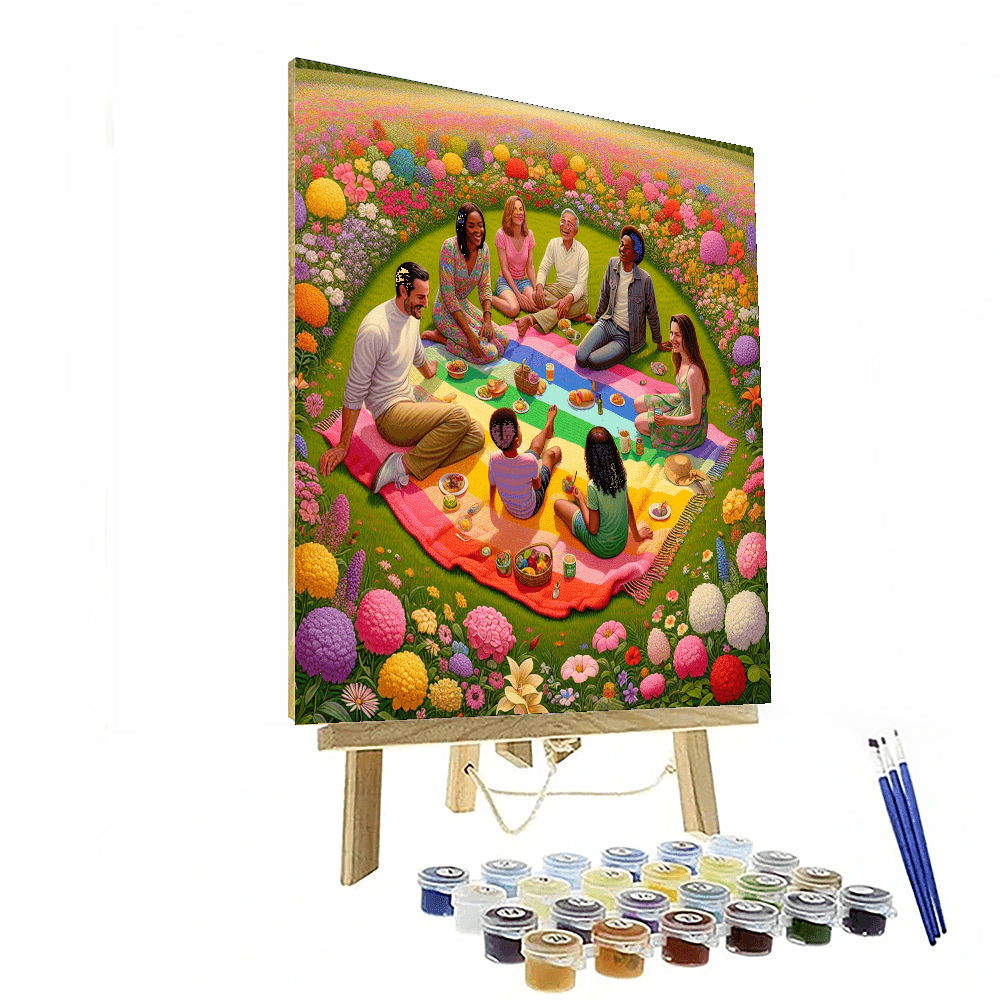 Joyful Spring Picnic Number Painting