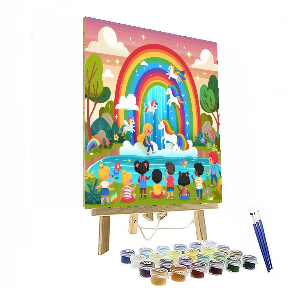 Rainbow Waterfall Adventure Paint By Color