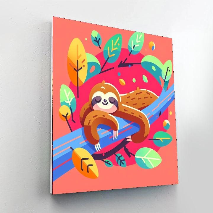 Sloth Silhouette Siesta Paint By Numbers