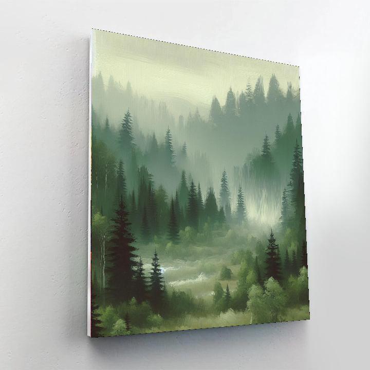 Misty Forest Painting By Numbers Kit