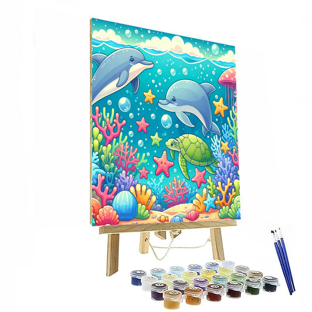 Colorful Ocean Friends Painting Number Kit