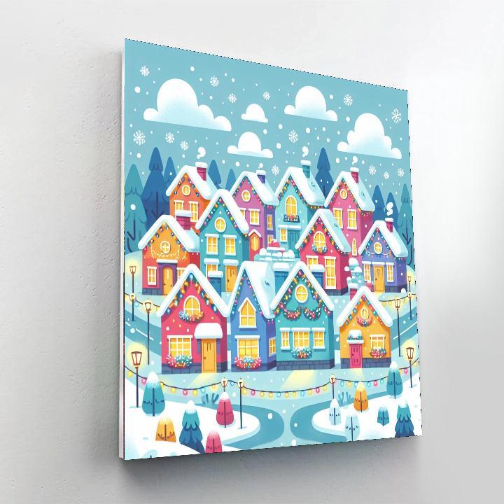 Magical Holiday Village Paint By Number