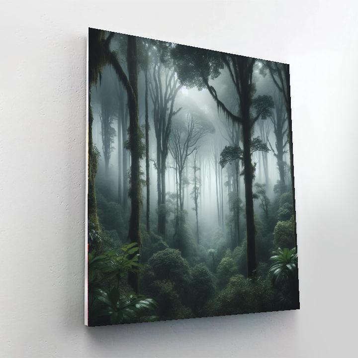 Mysterious Foggy Woods Painting By Numbers Kit