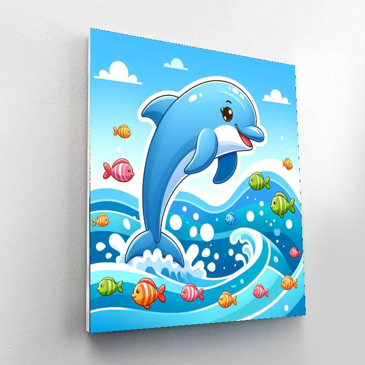 Dolphin's Delightful Dive Painting Number Kit