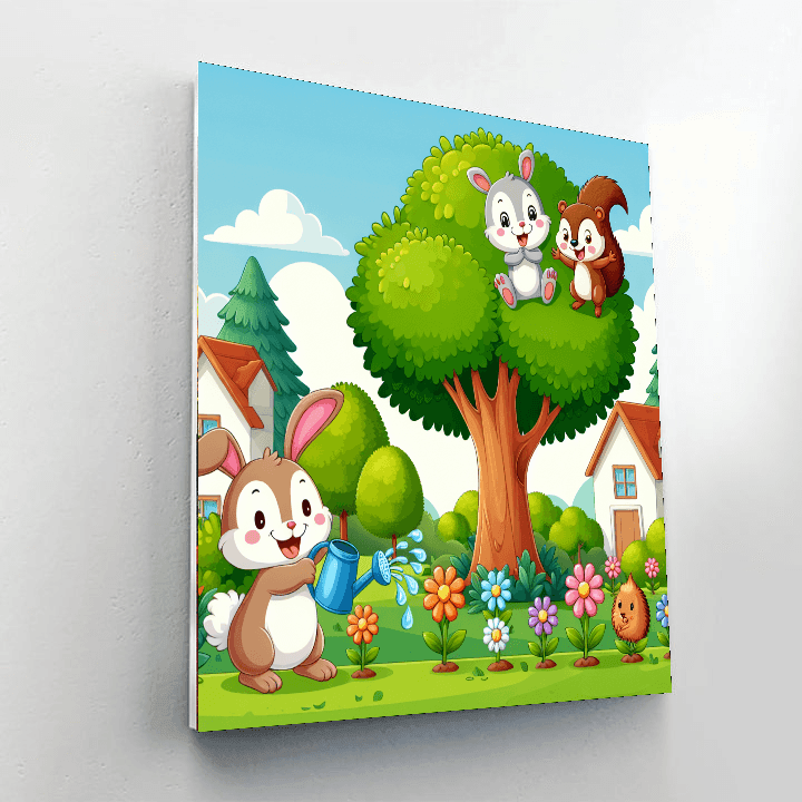 Friendly Animal Neighborhood DIY Paint By Numbers