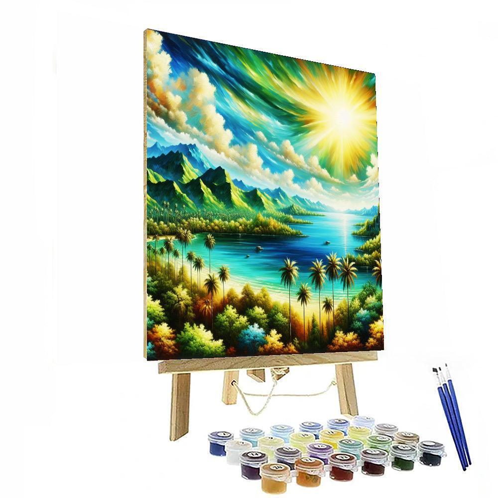 Radiant Tropical Landscape Numbered Painting Kits