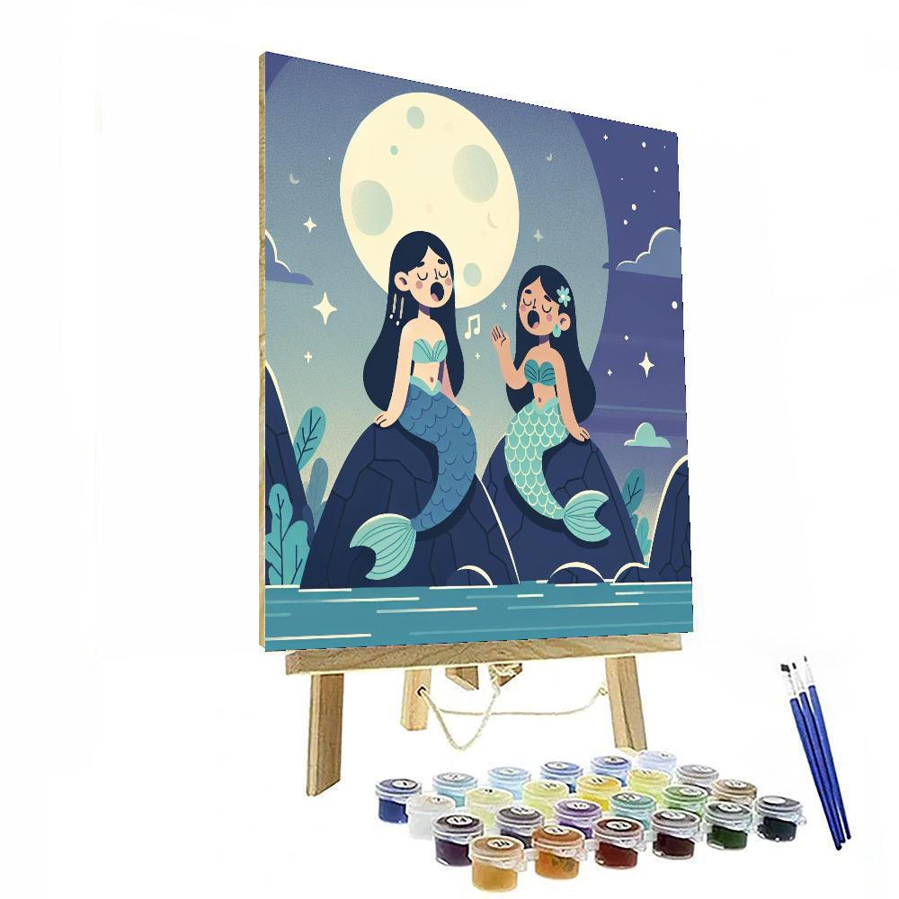 Moonlit Mermaid Serenade Paint By Numbers Art