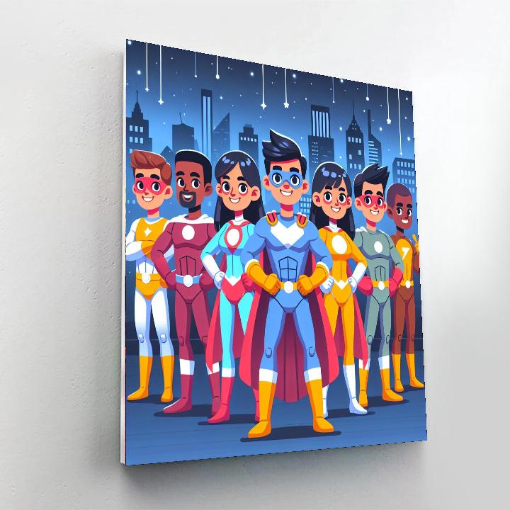 Creative Superhero Painting By Numbers Kit