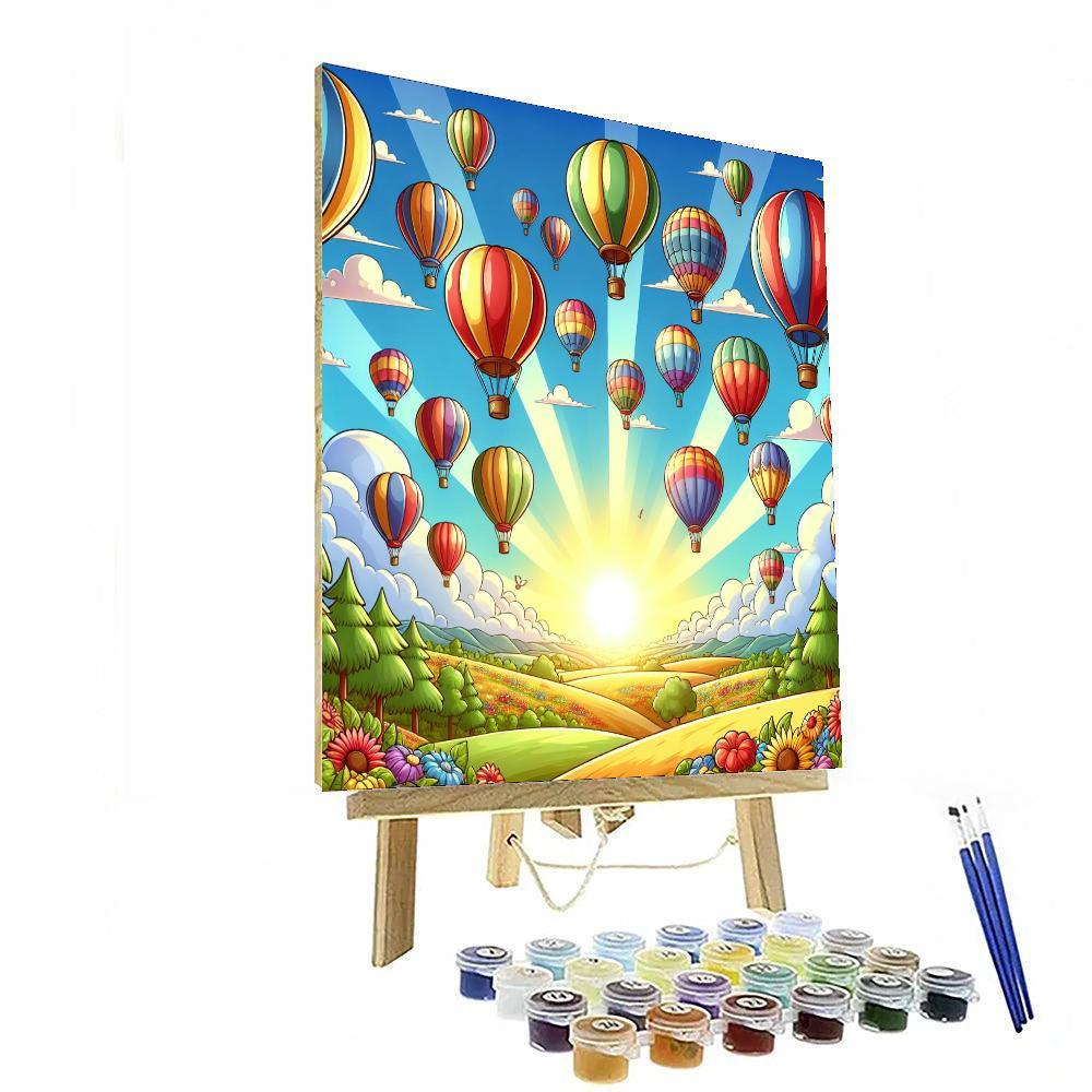 Charming Balloon Festival Painting Number Kit