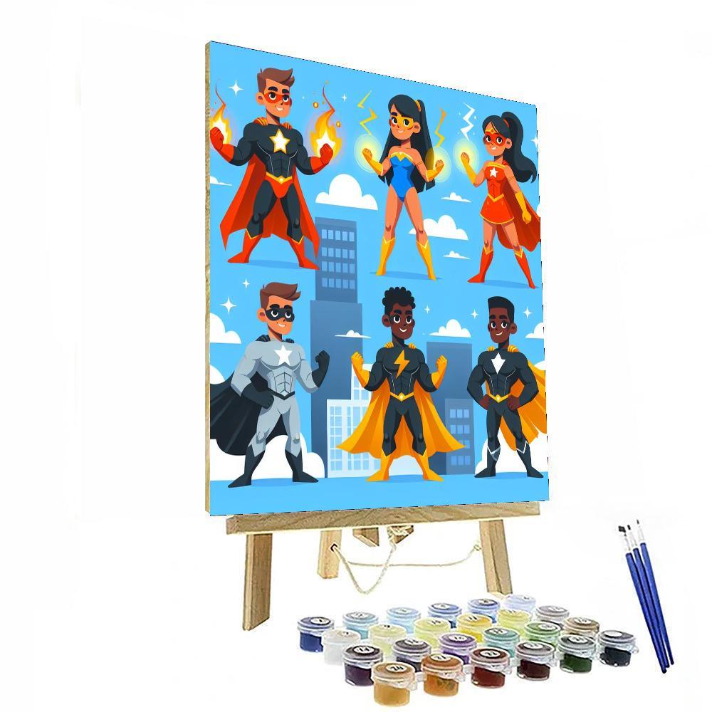 Superhero Action Squad Paint By Color